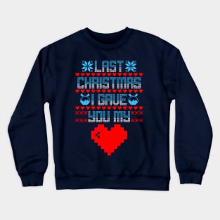 Funny 80's Heart Pixel Art Inspired Ugly Christmas Sweater Crewneck Sweatshirt